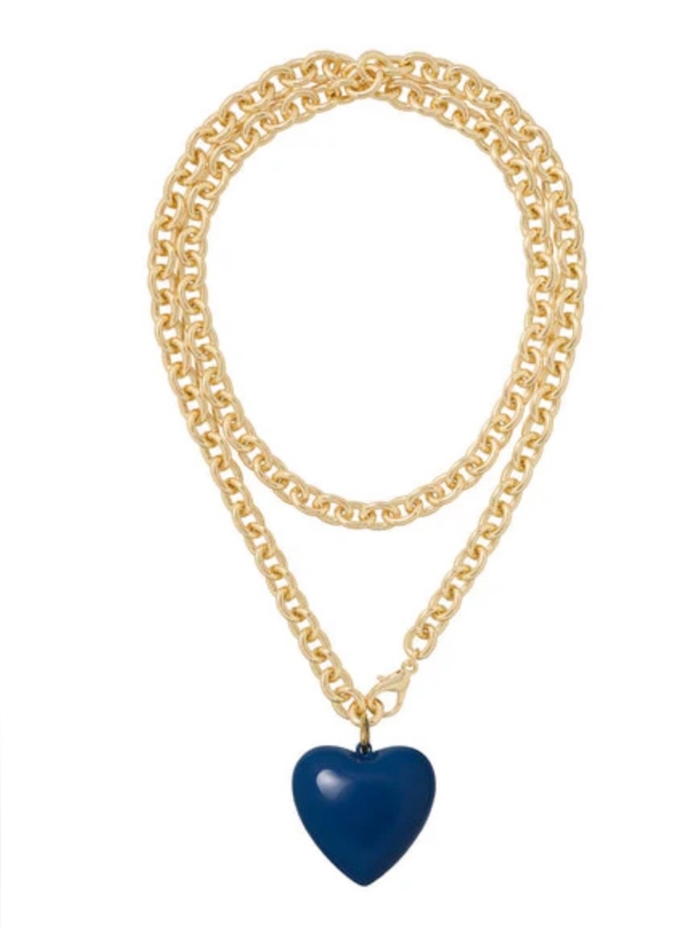 Roxanne Assoulin The Big Puffy Heart Charm
Necklace Navy Heart